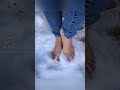 Feet in snow, so ice cold and fun