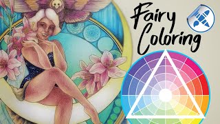 Coloring A Fairy In A Triadic Color Combo // It's Easy To Color