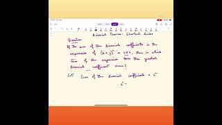 Binomial Theorem Tricks Part One Binomial Coefficient #youtubeshorts