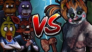 Freddy, Bonnie, Chica and Foxy vs Scrap Baby in Dead by Daylight!!!