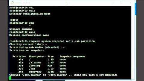 Snapshot Backup Junos Image of Juniper device to USB Drive