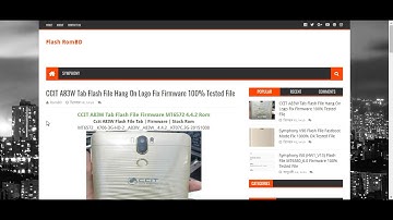 CCIT A83W Tab Flash File Hang On Logo Fix Firmware 100% Tested File