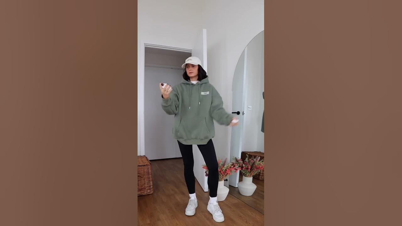 Green oversized hoodie styling #shorts