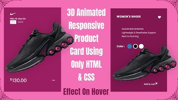 3D Animated Responsive Product Card Using Only HTML & CSS
