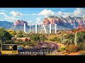 Flying over utah 4k u relaxing music with stunning beautiful nature for relaxation