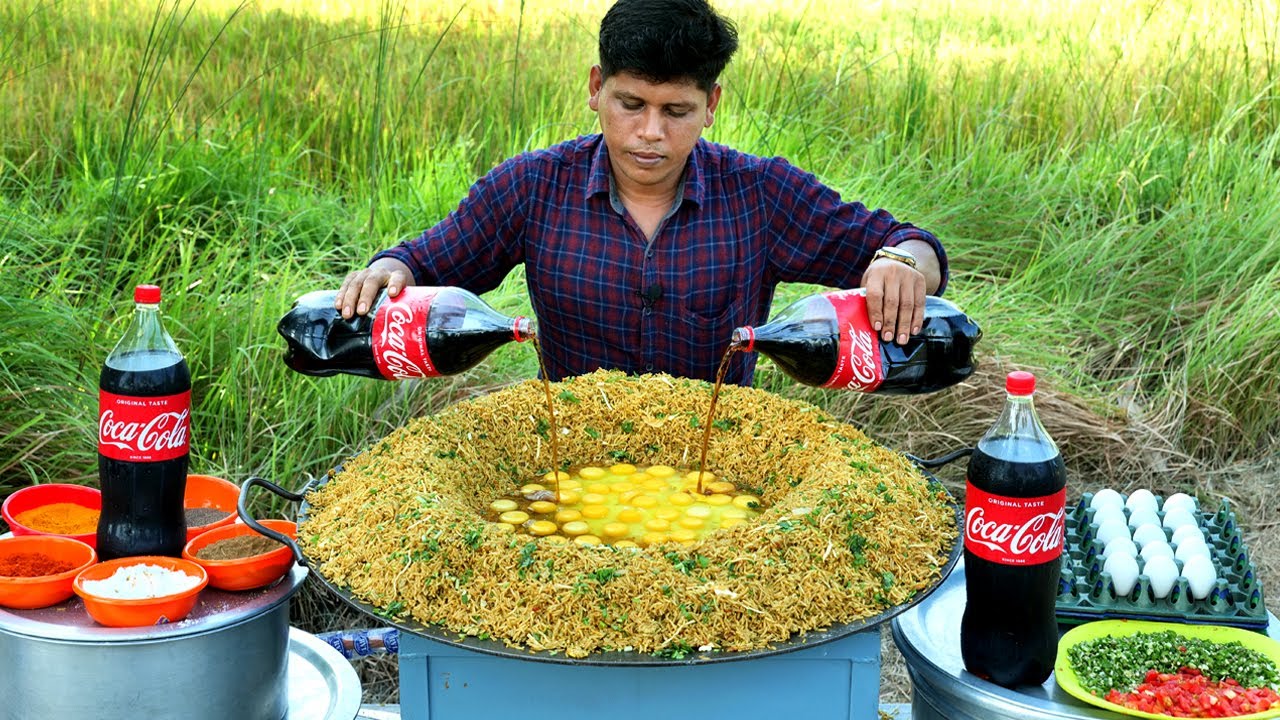 COCA COLA EGG FRIED RICE | Yummy Egg Fried Rice Recipe Cooking in Village