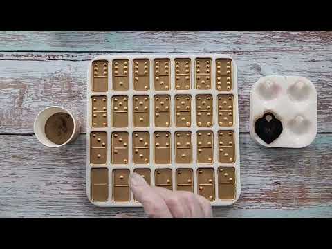 #2366 Stunning 'Gold Bar' Resin Domino Set