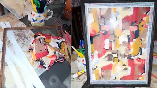 Colorfull Fabric Abstract Art Painting/house husband 9530