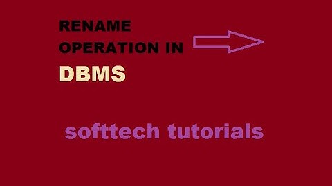RENAME OPERATOR IN RELATIONAL ALGEBRA OPERATORS IN DBMS .