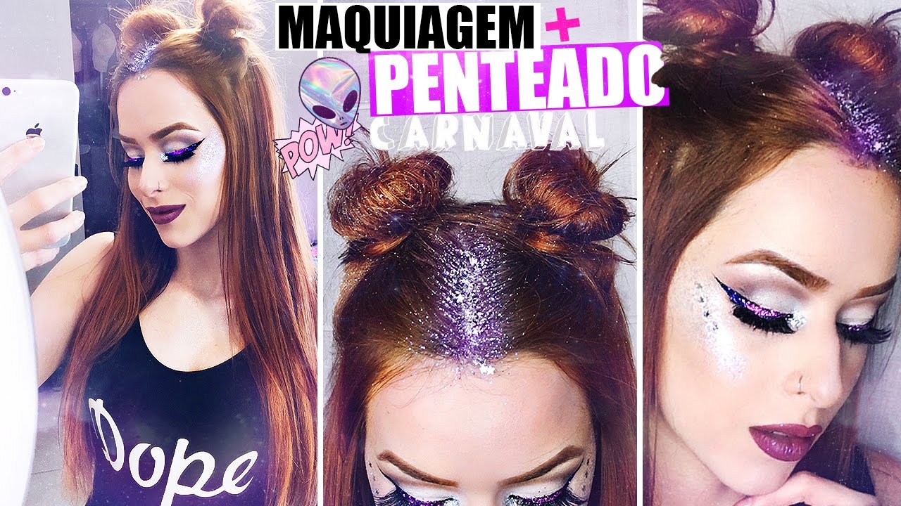 COMO ARRASAR MESMO SEM FANTASIA NO CARNAVAL🌈✨MAQUIAGEM + PENTEADO