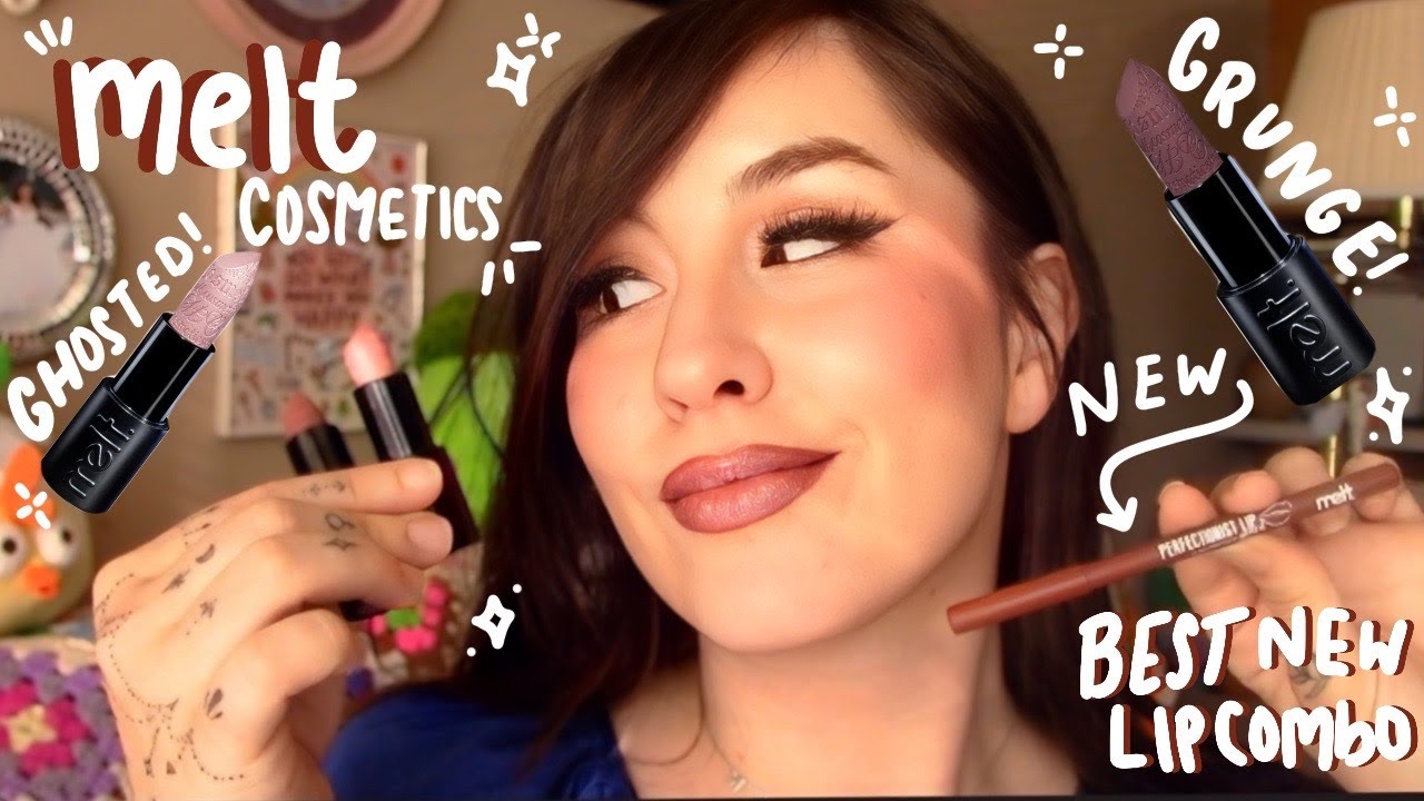 Melt Cosmetics Blushing Pinks New Lips|Grunge Lipstick,Ghosted Metallic Lipstick|New Fave Lip Combo!