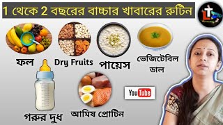 1 to 2 Years Baby Food Chart in Bengali || One Year Baby Diet Chart in Bengali