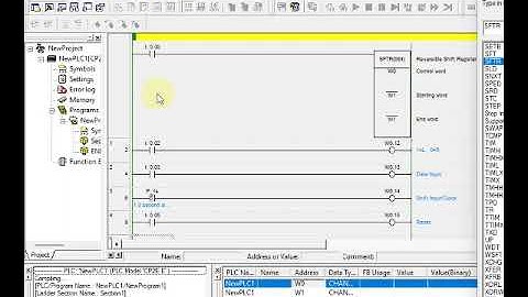 PLC Omron CX-Programmer SFTR Shift Register Left and Right