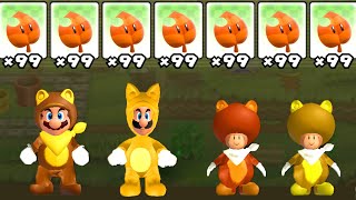 What if Mario, Luigi and Toads use NEW Tanooki Flower in New Super Mario Bros. Wii?