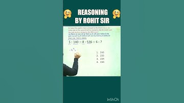 NUMBER ANALOGY | REASONING BY ROHIT SIR | #shorts #ssc #ssccgl #sscchsl #reasoning #radianmensa