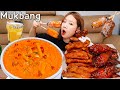 🍗치킨백립+로제닭볶이먹방🥘 더운날엔 시원한 얼음맥주에 치킨플러스 신메뉴 치킨등갈비?! 먹방   MUKBANG ASMR EATINGSHOW REALSOUND 혼술 로제떡볶이