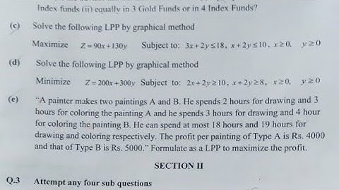 Q2c Linear programmingMaths Paper Solution 2023 Mumbai University IDOL 5 marks  fy bcom  maths sem 1