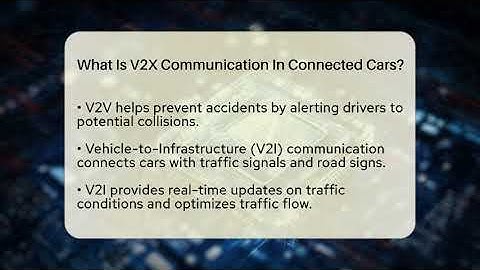 What Is V2X Communication In Connected Cars? - Talking Tech Trends