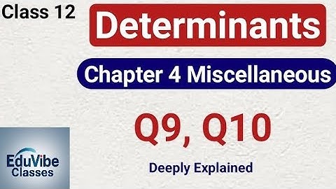 Class 12 Maths Chapter 4 Determinants Miscellaneous Exercise (Q9, Q10) || NCERT