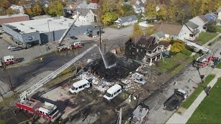 Auto shop explosion leads to fire, partial building collapse on Cleveland's East Side