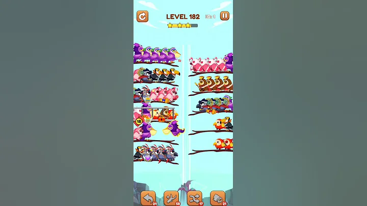 BIRD SORT 2 COLOR PUZZLE GAME🐦      LEVEL 182