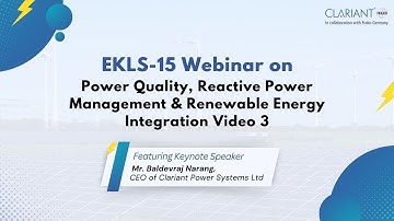Webinar: PQ, Reactive Power Management, Induction of Renewable Energy in the Grid - Video 03