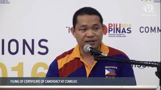 Atty. Cancio Nicanor Guibone of Cagayan de Oro City files COC for senator