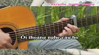 ( KARAOKE ) - TRĂNG VỀ THÔN DÃ - Văn Mẫn | Acoustic Cover - Tone Em