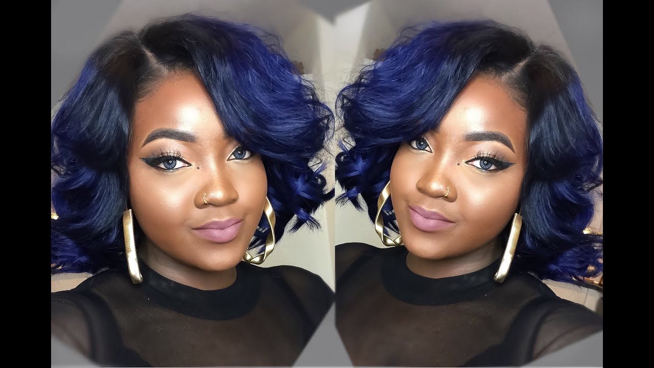 Indigo Blue Synthetic Hair Weave - wide 5