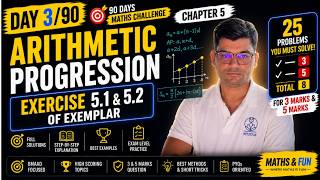 Day 3/90 🚀 Arithmetic Progression Exemplar Questions | Exercise 5.1 & 5.2 💯