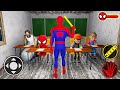 Playing as spiderman teacher in granny house