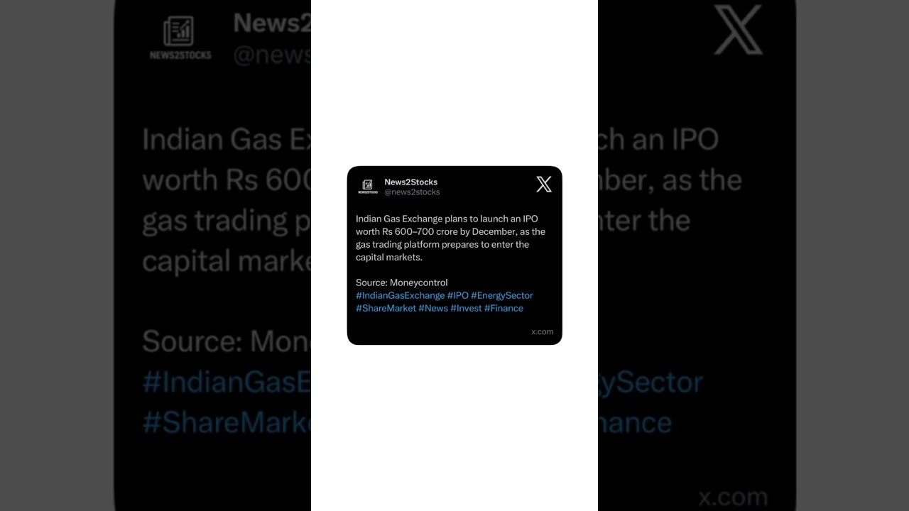 Indian Gas Exchange is planning a Rs 600–700 crore IPO 