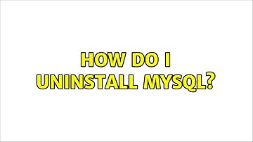 Ubuntu: How do I uninstall MySQL?