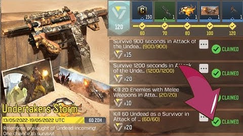 Call Of Duty Mobile Kill 60 Undead as a Survivor in Attack of the Undead 20 Playlist Matches