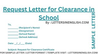 Request Letter for Clearance in School - Sample Letter Requesting Clearance Certificate in School