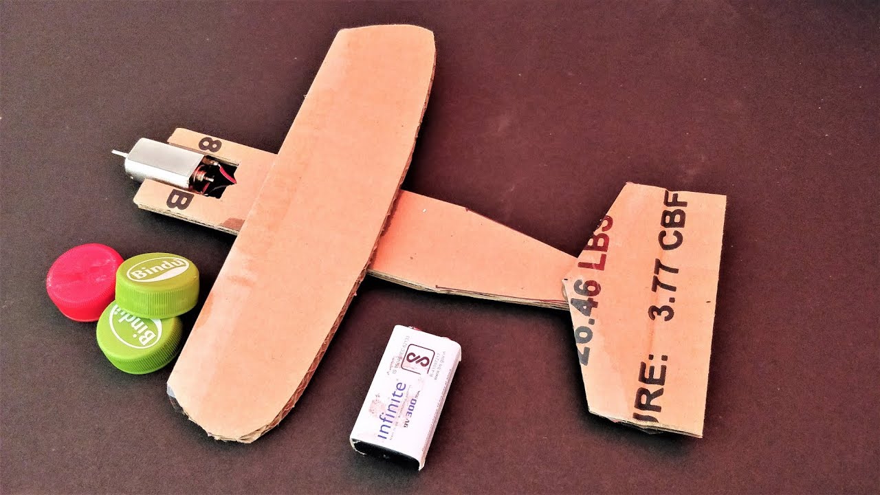 How To Make A Cardboard Plane Using DC Motor