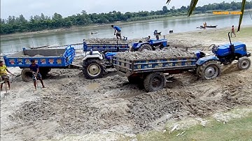 Sand load tractor in The Biggest River Unloading Digital hydraulic facility system method Ep.69🚜