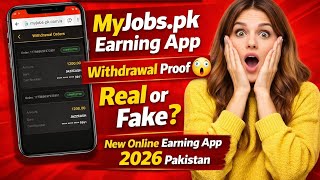 My Jobs.pk Earning App Withdrawal Proof | New Online Earning App 2026 Pakistan | JazzCash Easypaisa screenshot 4