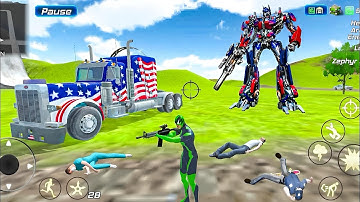 Rope Frog Ninja Hero Vegas Crime Simulator - New Transformers Robot Game - Android Gameplay 