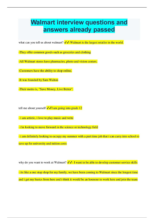 Walmart interview questions and answers already passed YouTube