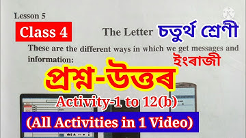 "The Letter" Poem Question Answer/Activities Class 4 English Lesson 5 Explanation in Assamese