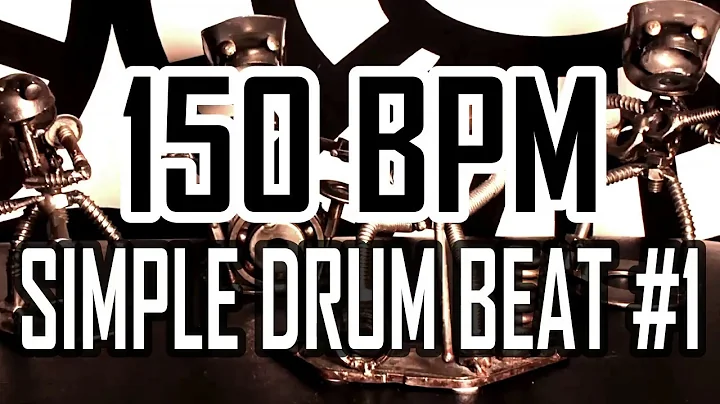 150 BPM - Simple Beat #1 - 4/4 Straight Rock Drum Track - Metronome - Drum beat