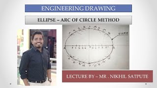 Engineering Drawing | Ellipse - Arc of Circle Method | Easy Drawing Techniques | Learn with nikhil