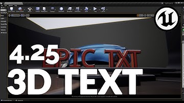 UNREAL ENGINE 4.25 - 3D TEXT TOOL