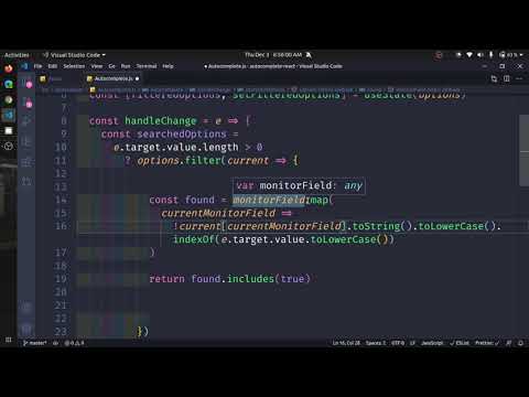 Creating the filter of the Autocomplete [2/5]