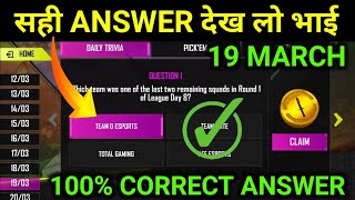 19 March Esport Ultimate Challenge Answers Ultimate Challenge Free Fire Youtube
