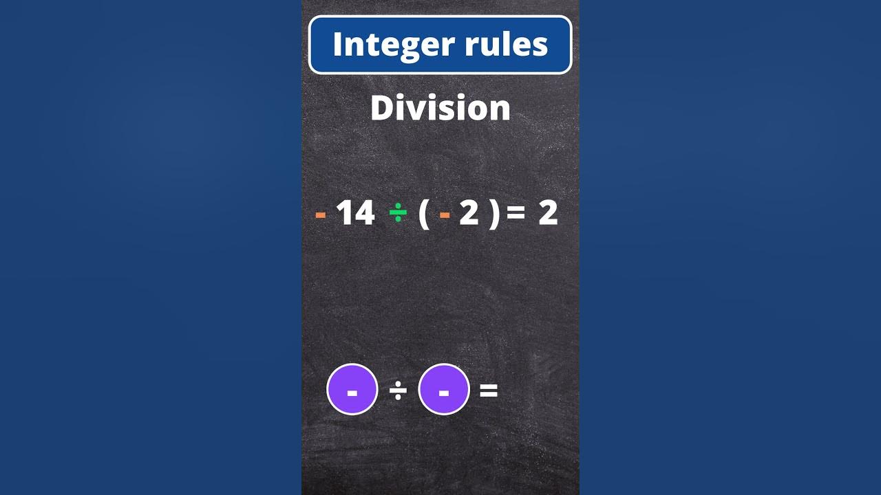Integer rules - Division - YouTube