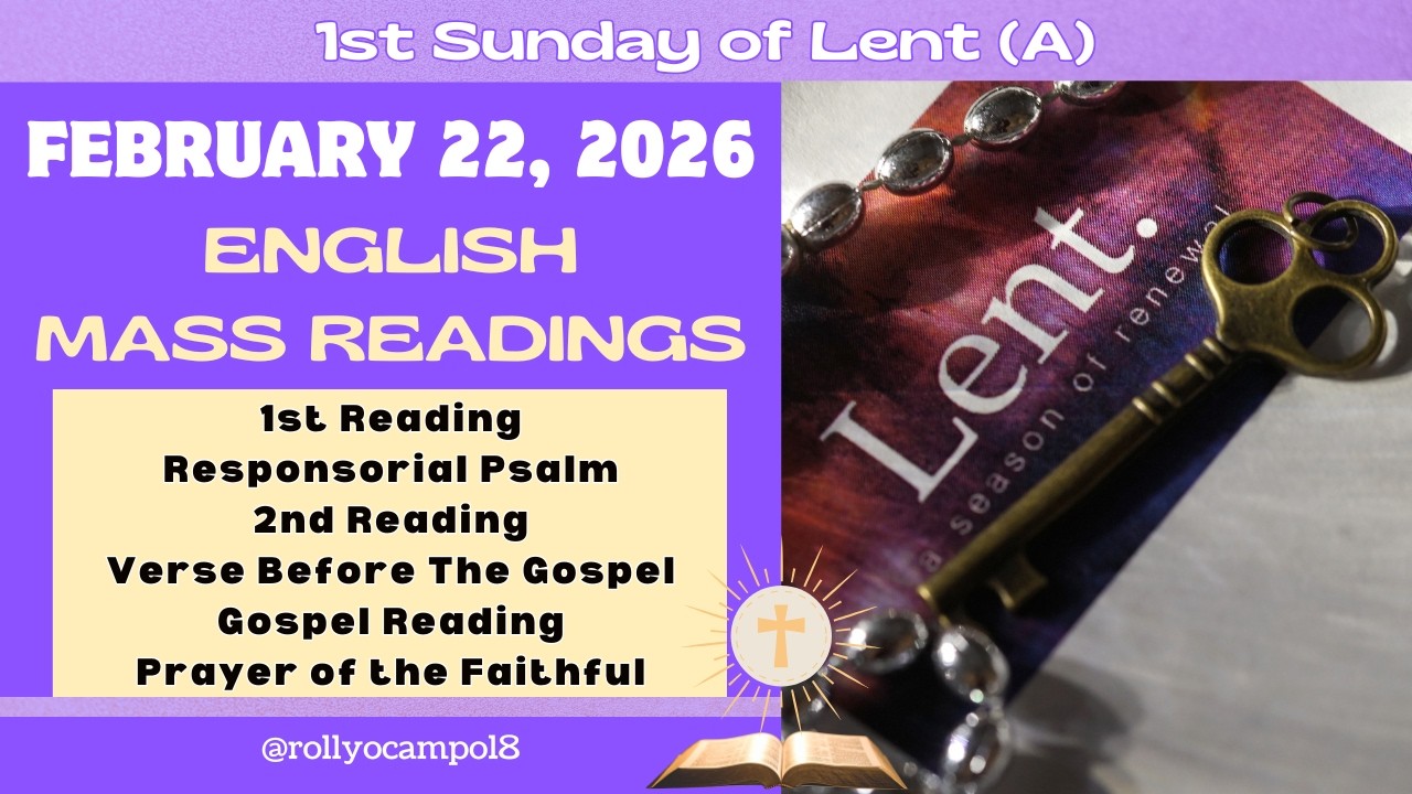 February 22, 2026 English Mass Readings | First Sunday of Lent (A)