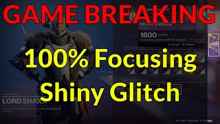 Game Breaking Shiny God Roll Focusing Glitch 100% Focused Weapons Tokens Of Bravery Rank Up Engrams