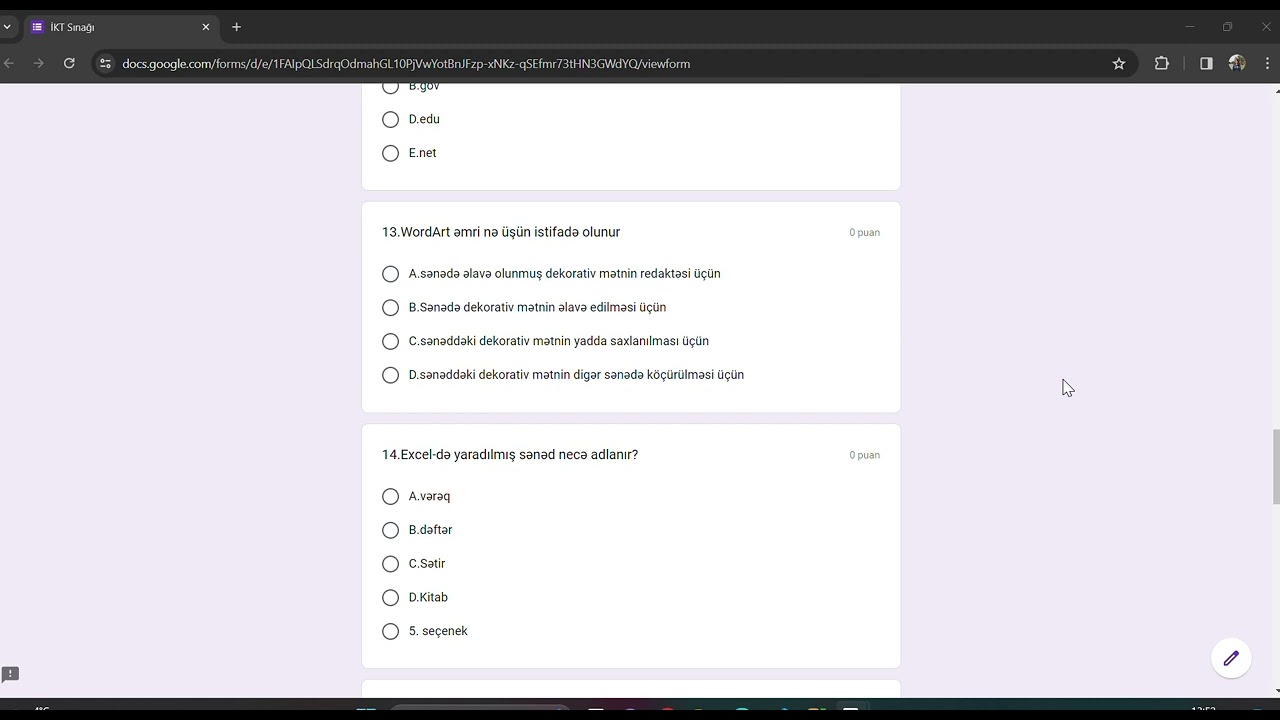 laborantların, müavinlərin, kitabxanaçıların, təsərrüfat müdirlərinin i.qəbiul mtahanına uyğun sınaq